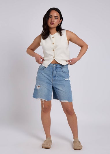 Urban Bliss Bleach Distressed Bermuda Short