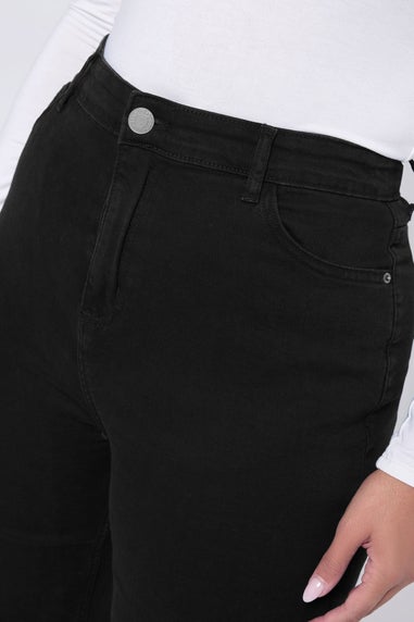 Yours Curve Black Wide Leg Denim Jeans