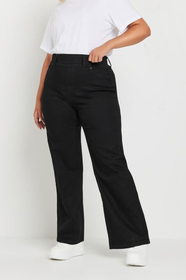 Yours Curve Black Wide Leg Jeggings