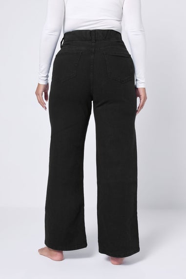 Yours Curve Black Wide Leg Jeggings