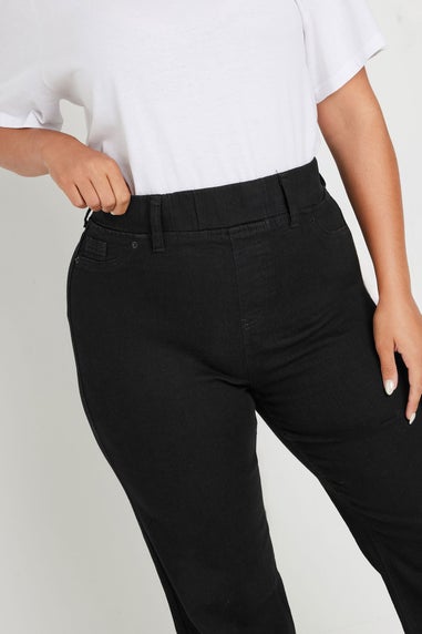 Yours Curve Black Wide Leg Jeggings