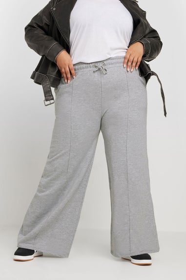 Yours Curve Grey Wide Leg Joggers