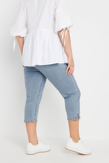 Yours Curve Light Blue Cropped AVA Jeans