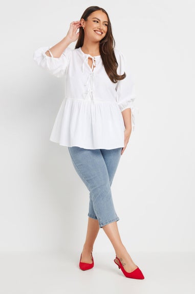 Yours Curve Light Blue Cropped AVA Jeans