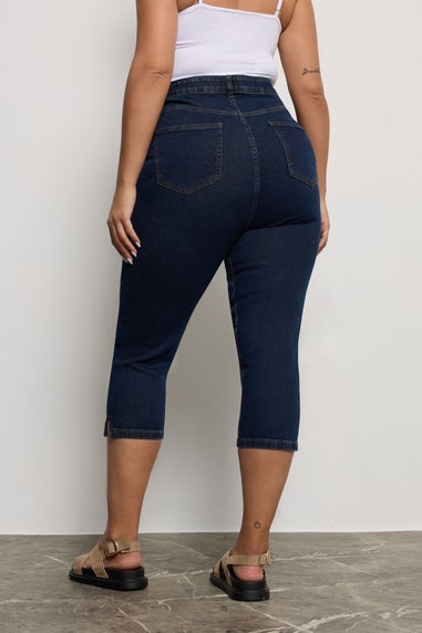 Yours Curve Indigo Blue Cropped AVA Jeans