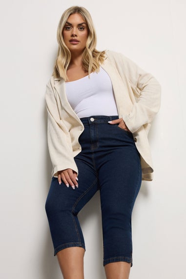 Yours Curve Indigo Blue Cropped AVA Jeans