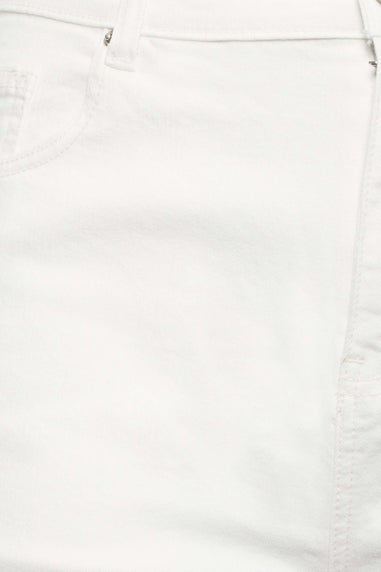 Yours Curve White Mom Shorts