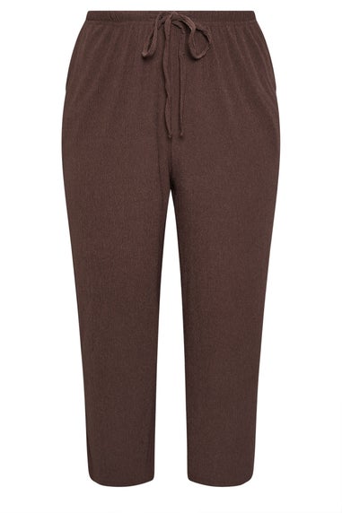 Yours Curve Brown Tie Waist Culottes