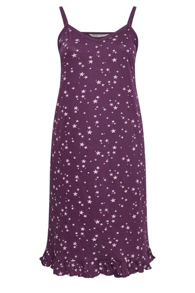 YOURS Curve Purple Scattered Star Print Chemise