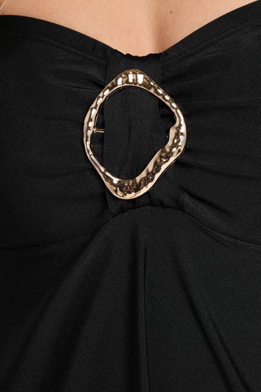 Yours Curve Black Ring Detail Swim Dress