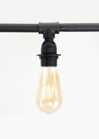 ValueLights Luiggi Black 5 Way Bar Ceiling Light