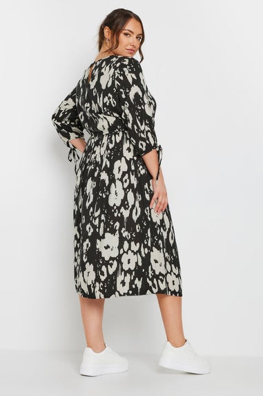 Yours Curve Black & White Leopard Print Midaxi Dress
