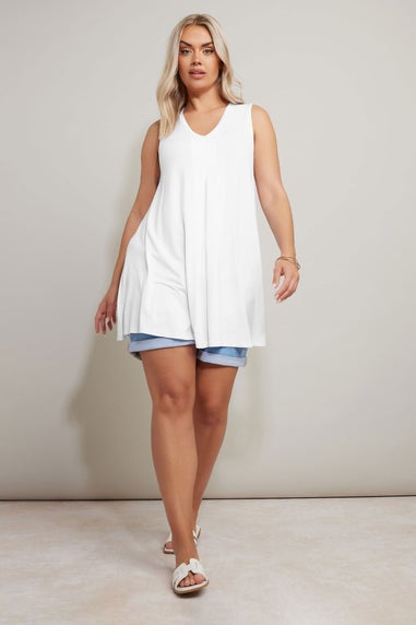 Yours Curve White Swing Vest Top
