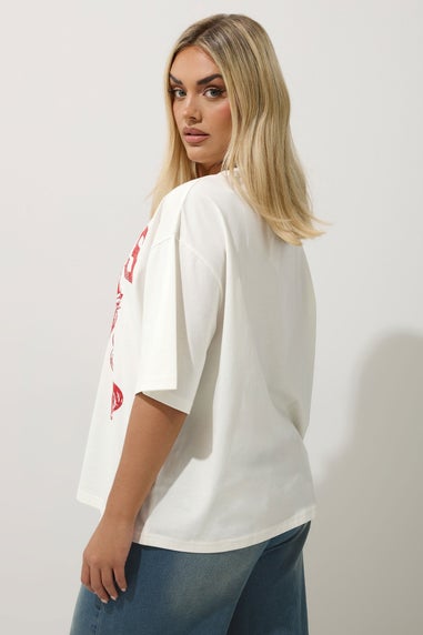 Yours Limited Collection Curve White Texas Rodeo T-Shirt