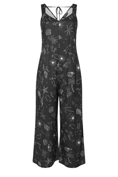 LIMITED COLLECTION Curve Black Summer Print Jumpsuit