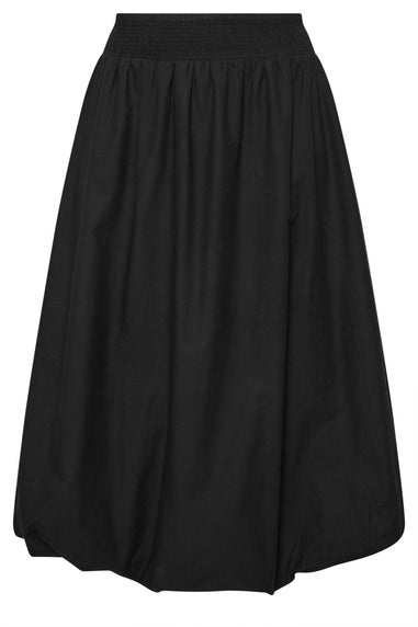 Yours Curve Black Bubble Hem Midaxi Skirt
