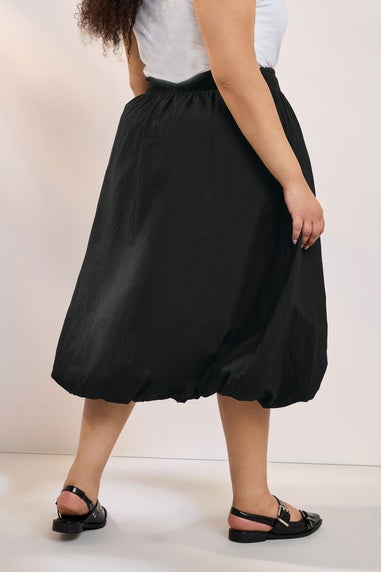 Yours Curve Black Bubble Hem Midaxi Skirt