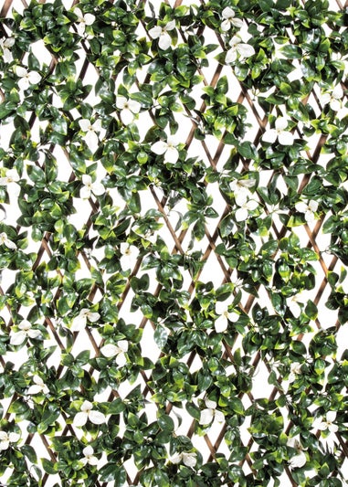 Premier Decorations White Gardenia Artificial Willow Trellis (130cm x 270cm)