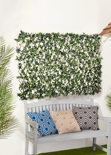 Premier Decorations White Gardenia Artificial Willow Trellis (130cm x 270cm)