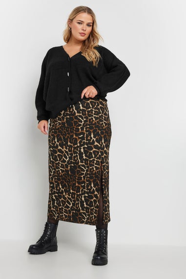 Yours Curve Black Knitted Toggle Cardigan