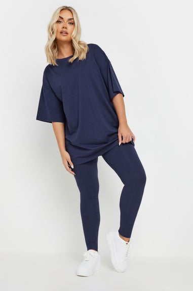 Yours Curve Navy Blue Leggings
