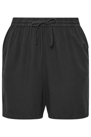 Yours Curve Black Chambray Shorts