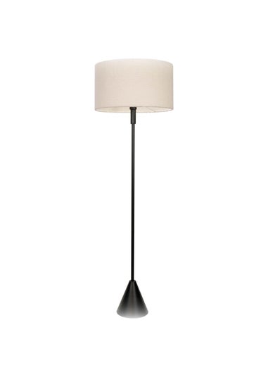 ValueLights Mitch Wood Triangle Floor Lamp Natural Lampshade