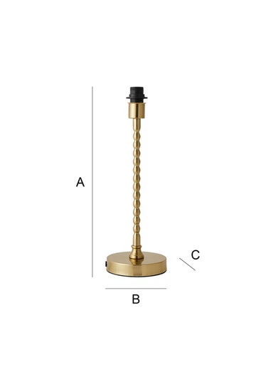 ValueLights Maeve Brushed Gold Bobbin Table Lamp Base