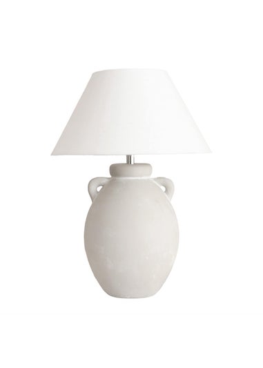 ValueLights Daphne Stoneware Ceramic Vase Table Lamp Tapered Lampshade
