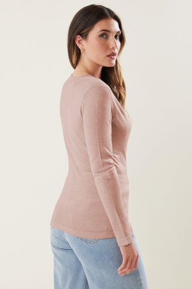 Long Tall Sally Light Pink Knit Wrap Top