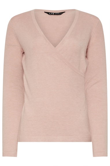 Long Tall Sally Light Pink Knit Wrap Top