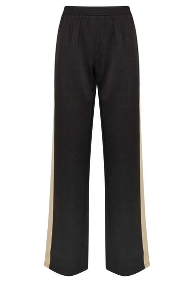 Long Tall Sally Black & Natural Brown Side Stripe Wide Leg Trousers