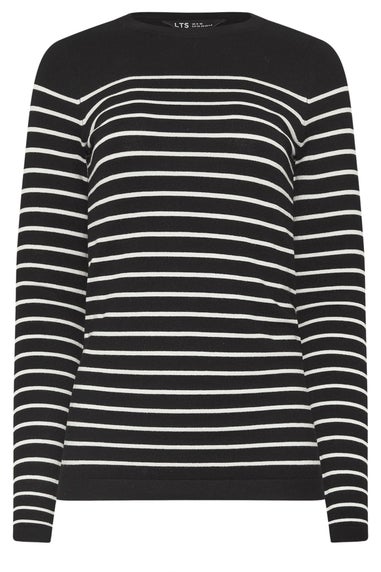 Long Tall Sally Black Fine Knit Striped Jumper