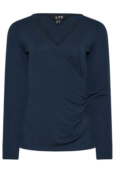 Long Tall Sally Premium Navy Blue Long Sleeve Wrap Top
