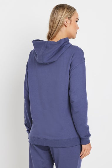Long Tall Sally Blue Jersey Drawcord Hoodie