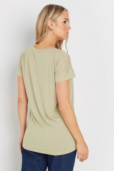 Long Tall Sally Premium Stone Brown V-Neck Modal T-Shirt