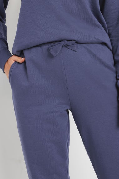 Long Tall Sally Blue Jersey Drawcord Cuffed Joggers