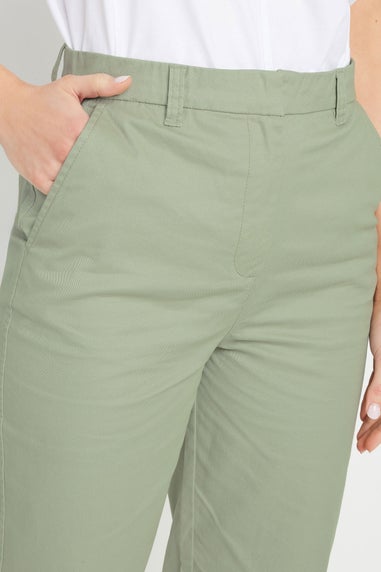 Long Tall Sally Sage Green Cotton Chino Jeans