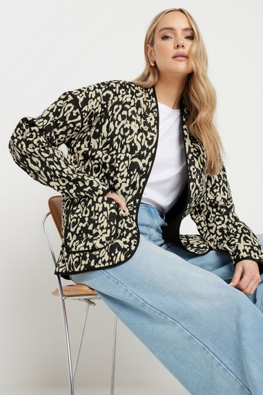 Long Tall Sally Black Abstract Quilted Jacket