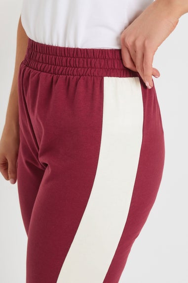 Long Tall Sally Red Side Stripe Fitted Straight Leg Joggers