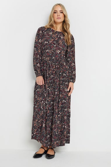 Long Tall Sally Black Crinkle Ditsy Floral Maxi Dress