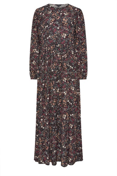 Long Tall Sally Black Crinkle Ditsy Floral Maxi Dress