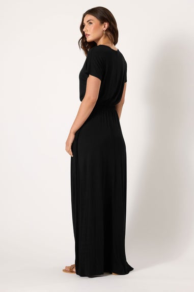 Long Tall Sally Black Shirred Waist Maxi Dress