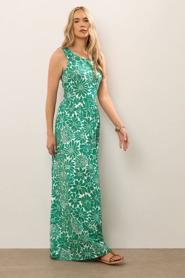 Long Tall Sally Green Floral Print Sleeveless Maxi Dress