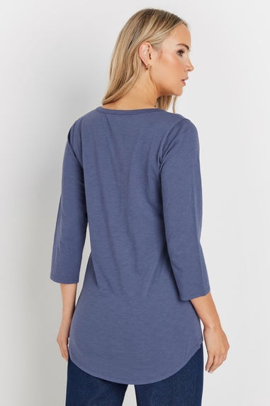 Long Tall Sally 2 Pack Light Pink & Blue Henley Tops