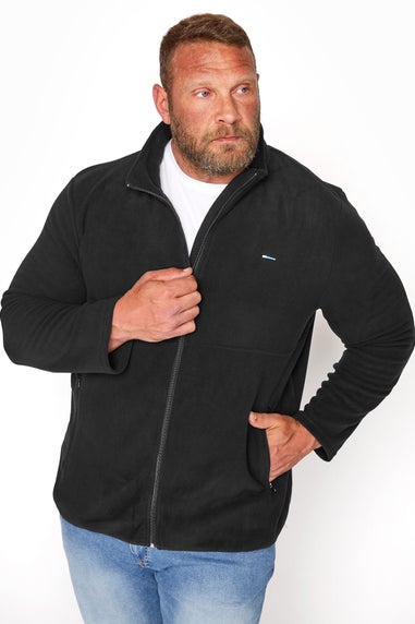 BadRhino Big & Tall Black Essential Zip Through Fleece