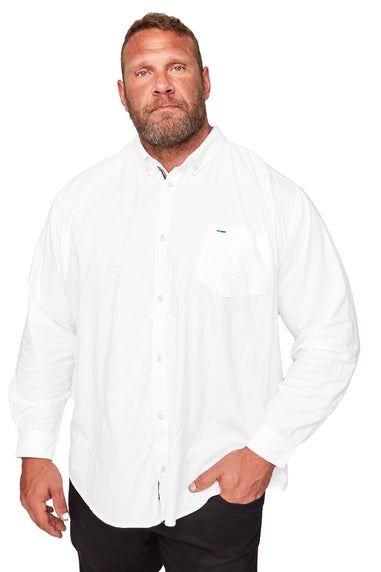 BadRhino Big & Tall White Long Sleeve Oxford Shirt