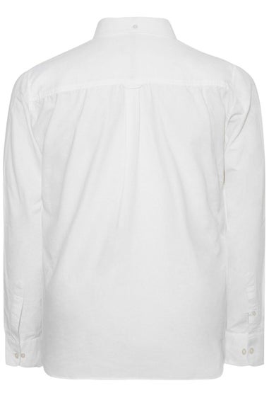 BadRhino Big & Tall White Long Sleeve Oxford Shirt