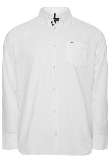 BadRhino Big & Tall White Long Sleeve Oxford Shirt