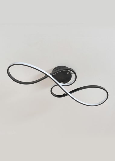 ValueLights Infinity Matte Black Loop Drop Bar Integrated LED Ceiling Light